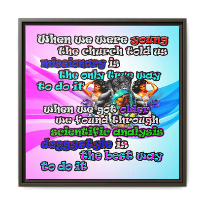 doggystyle - framed canvas art (light blue-pink wave)