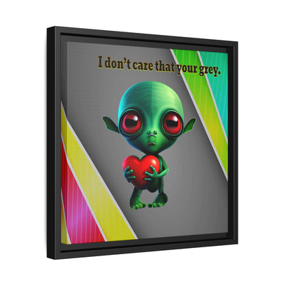 I don't care that your grey - framed canvas art (rainbow split)
