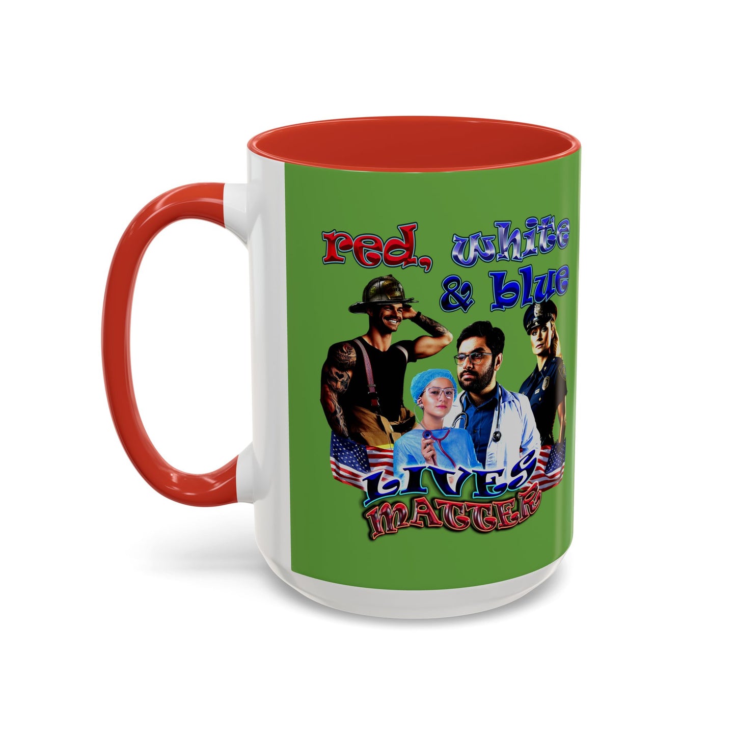 rw&b lives matter - Accent Mug (green)