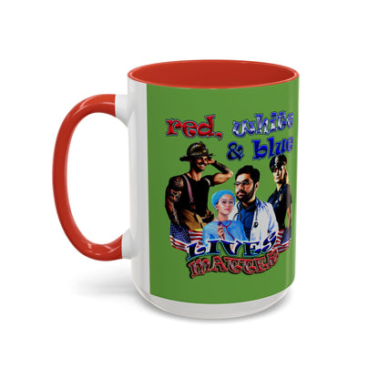rw&b lives matter - Accent Mug (green)