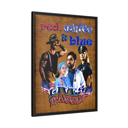 rw&b lives matter - framed canvas art (brown papyrus)