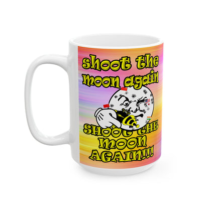 shoot the moon again - White Mug (color blur)