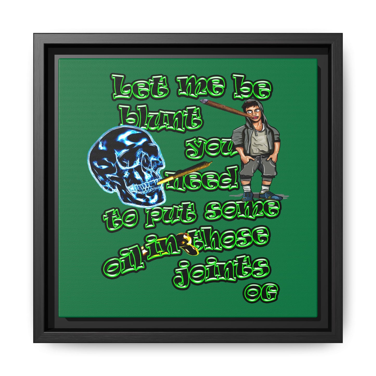 og - framed canvas art (dark green)