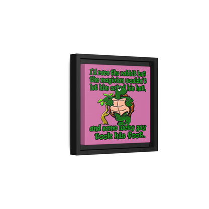 turtle race - framed canvas art (light pink)