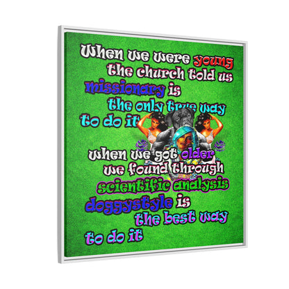 doggystyle - framed canvas art (green turf)