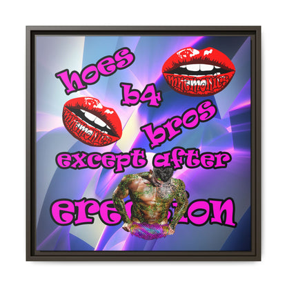 hoes b4 bros - framed canvas art (grey-pink wave)