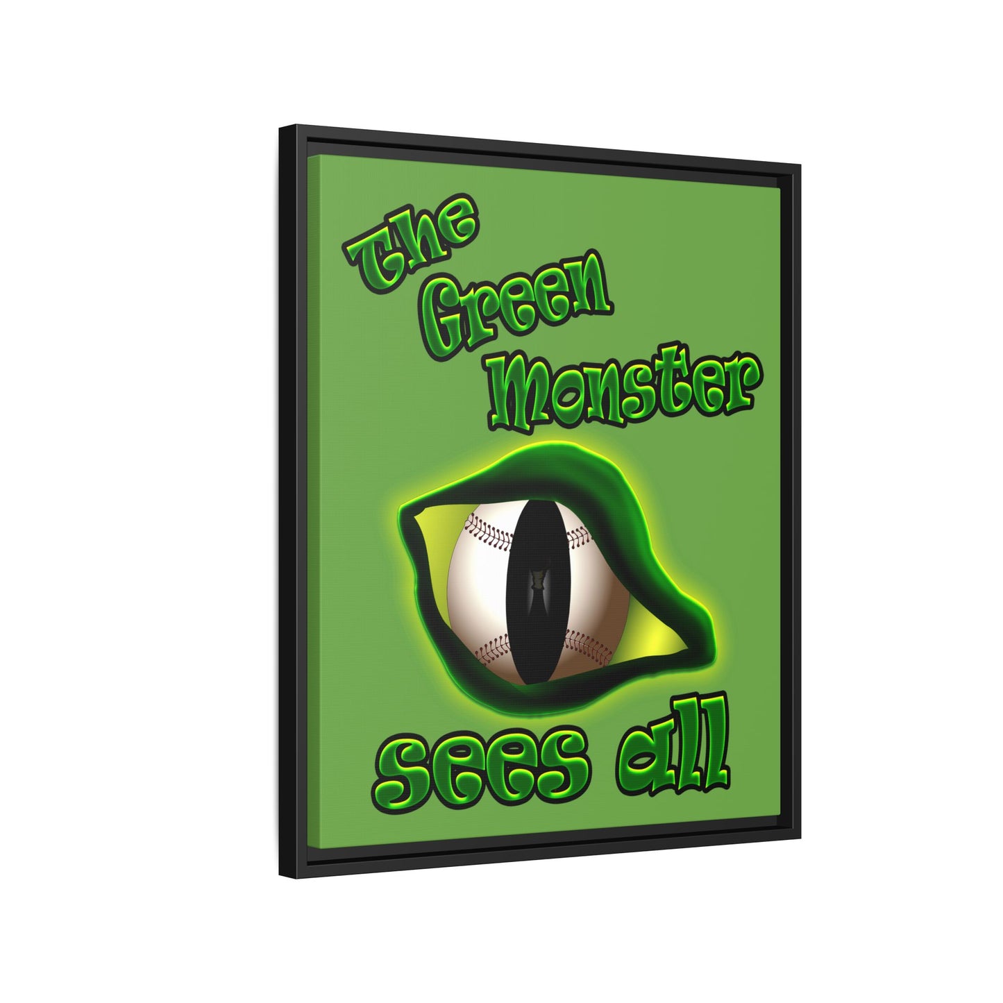green monster - framed canvas art (green)