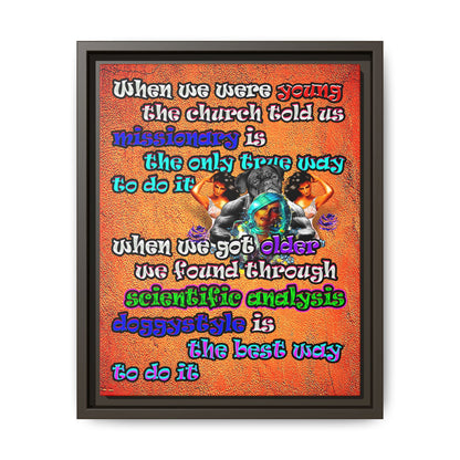 doggystyle - framed canvas art (burnt orange)