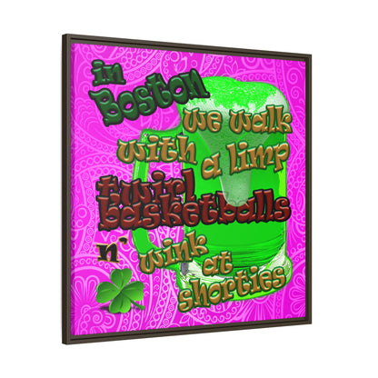 celtics logo - framed canvas art (pink swirl)