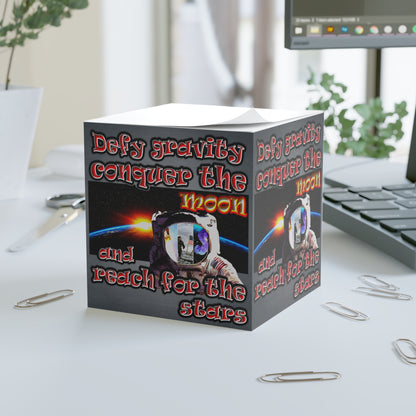 defy conquer reach - note cube (grey-light grey)