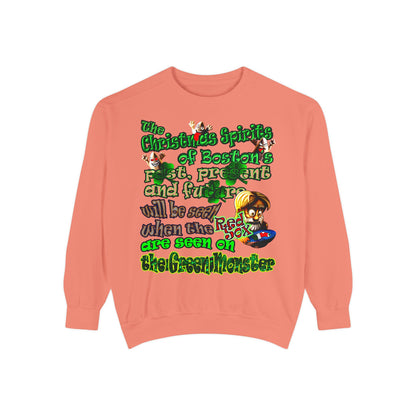 christmas spirits of boston - Unisex Garment-Dyed Sweatshirt