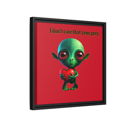 I don't care that your grey - framed canvas art (dark red)