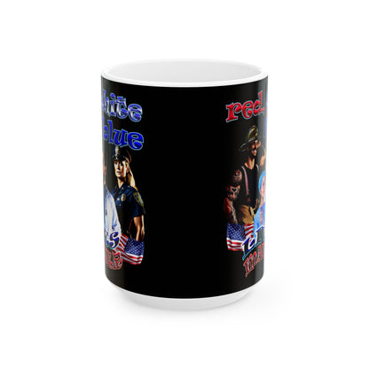 rw&b lives matter - White Mug (black)