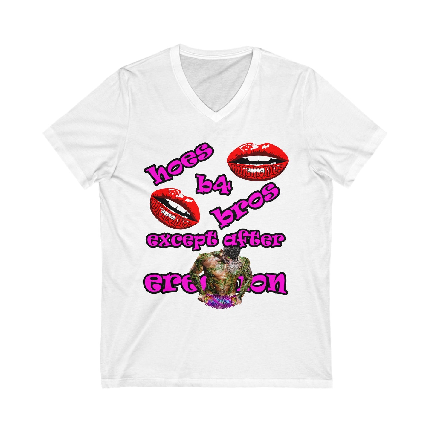 hoes b4 bros - Unisex Jersey Short Sleeve V-Neck Tee
