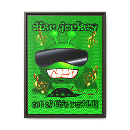 disc jockey - framed canvas art (logo green)