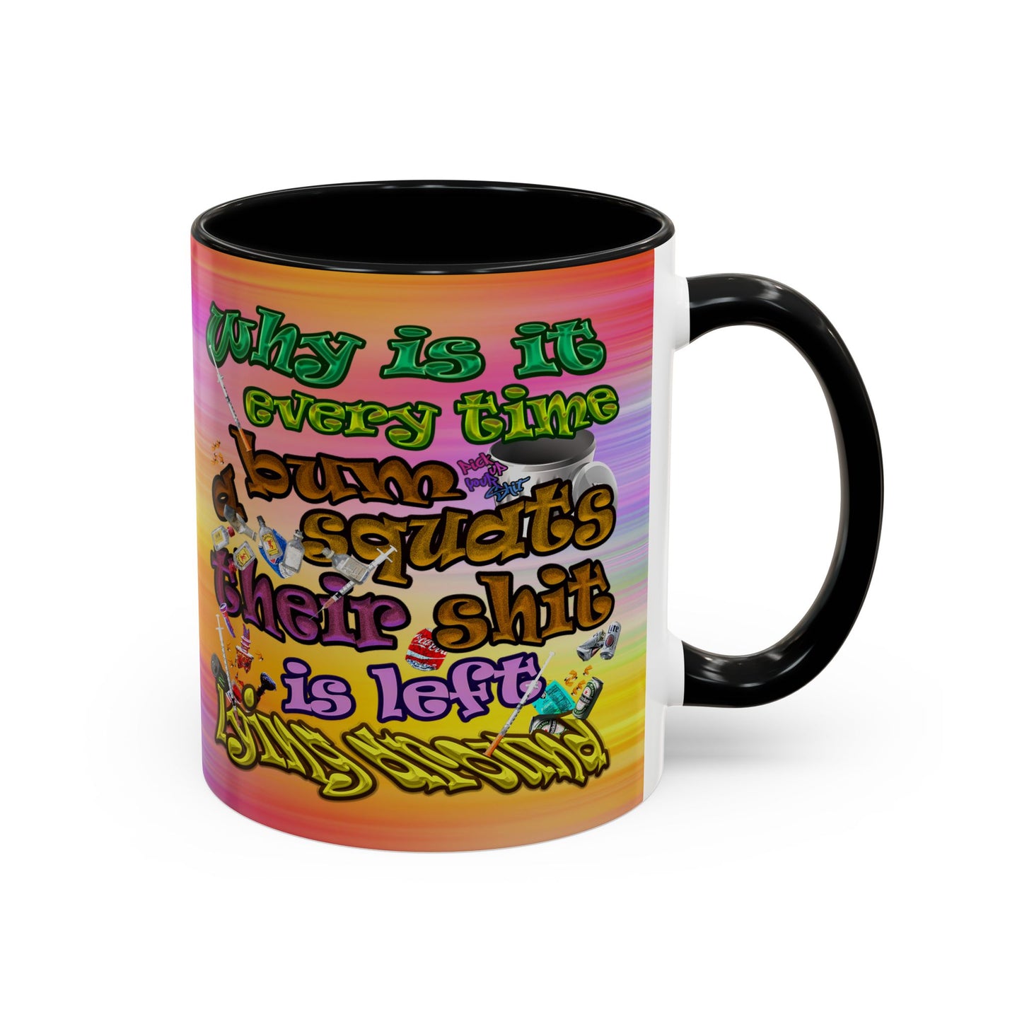 the bum's shit - Accent Mug (color blur)