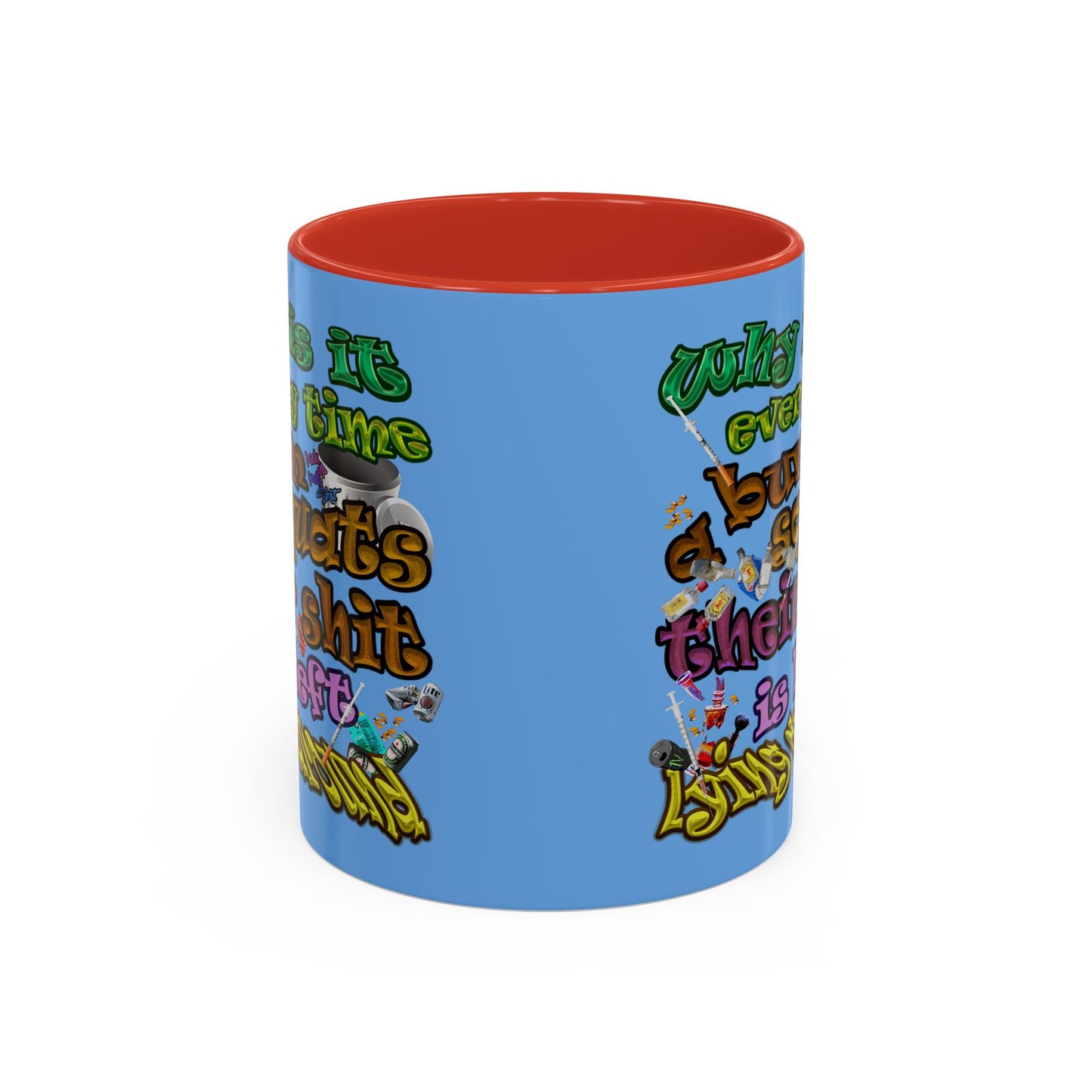 the bum's shit - Accent Mug (light blue)