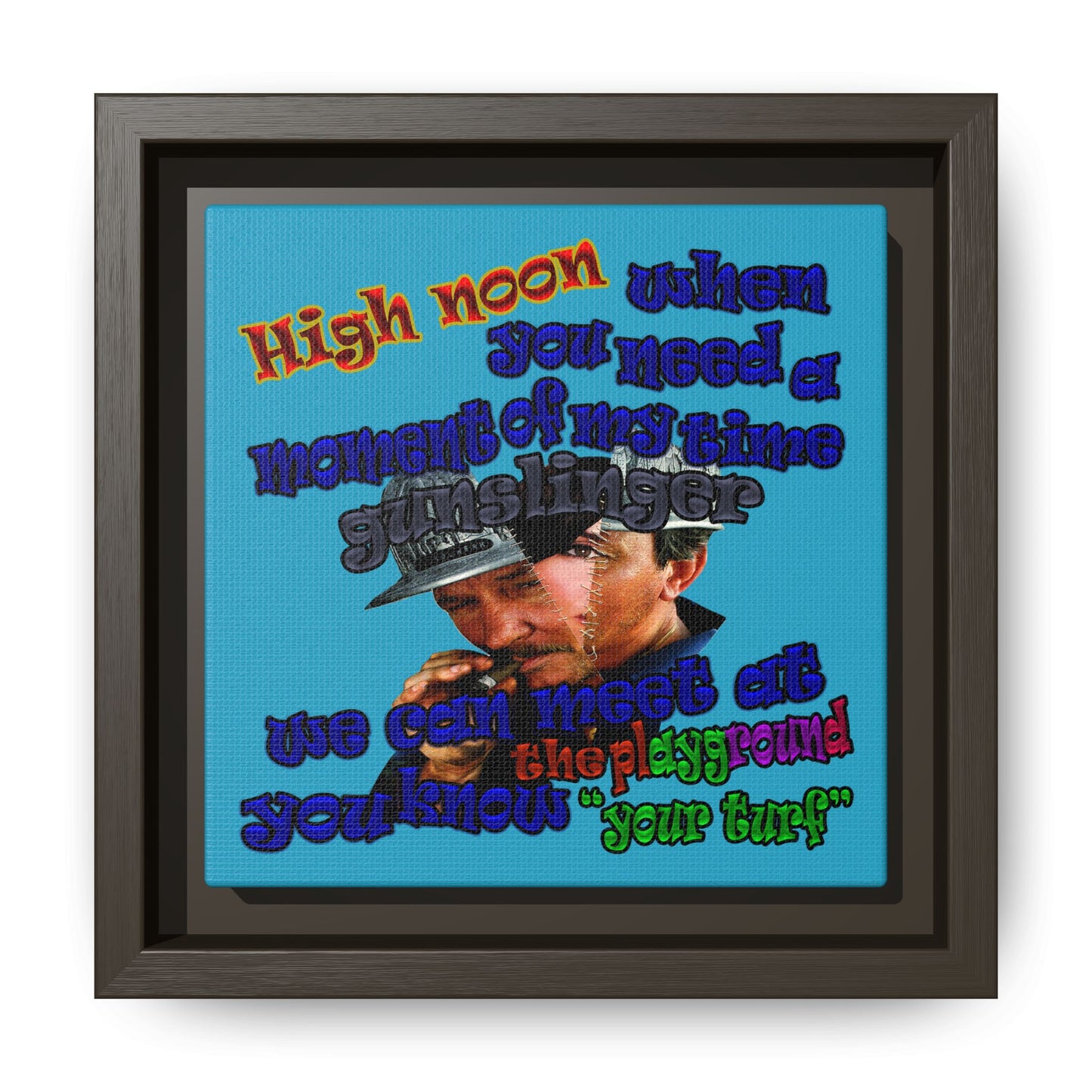 high noon - framed canvas art (turquoise)