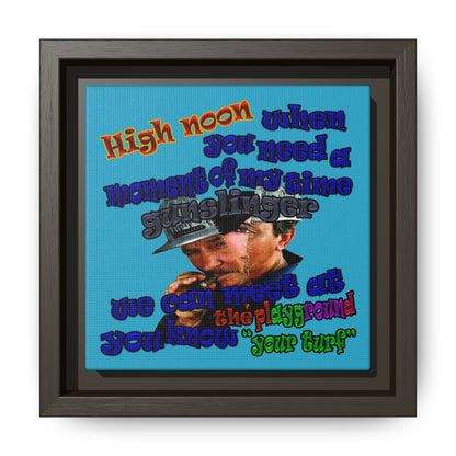 high noon - framed canvas art (turquoise)