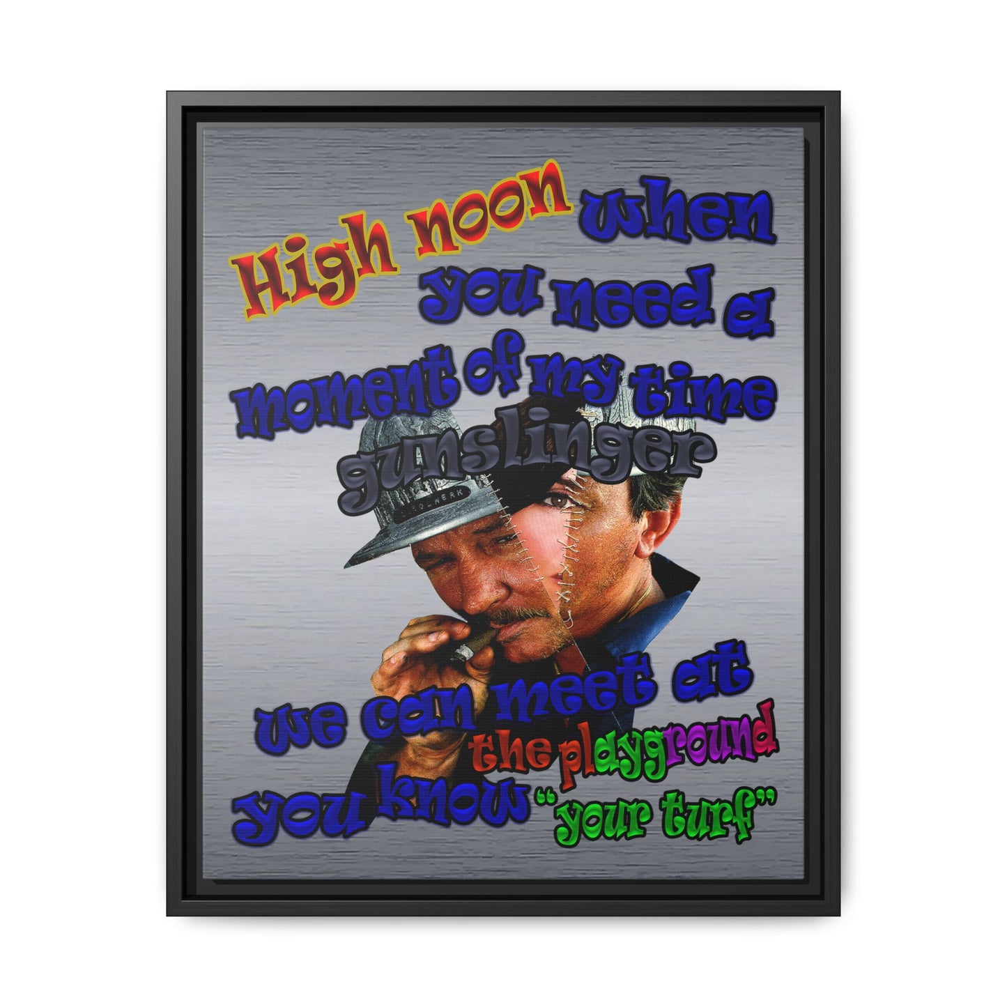 high noon - framed canvas art (brushed nickel)