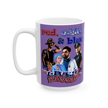 rw&b lives matter - White Mug (light purple)