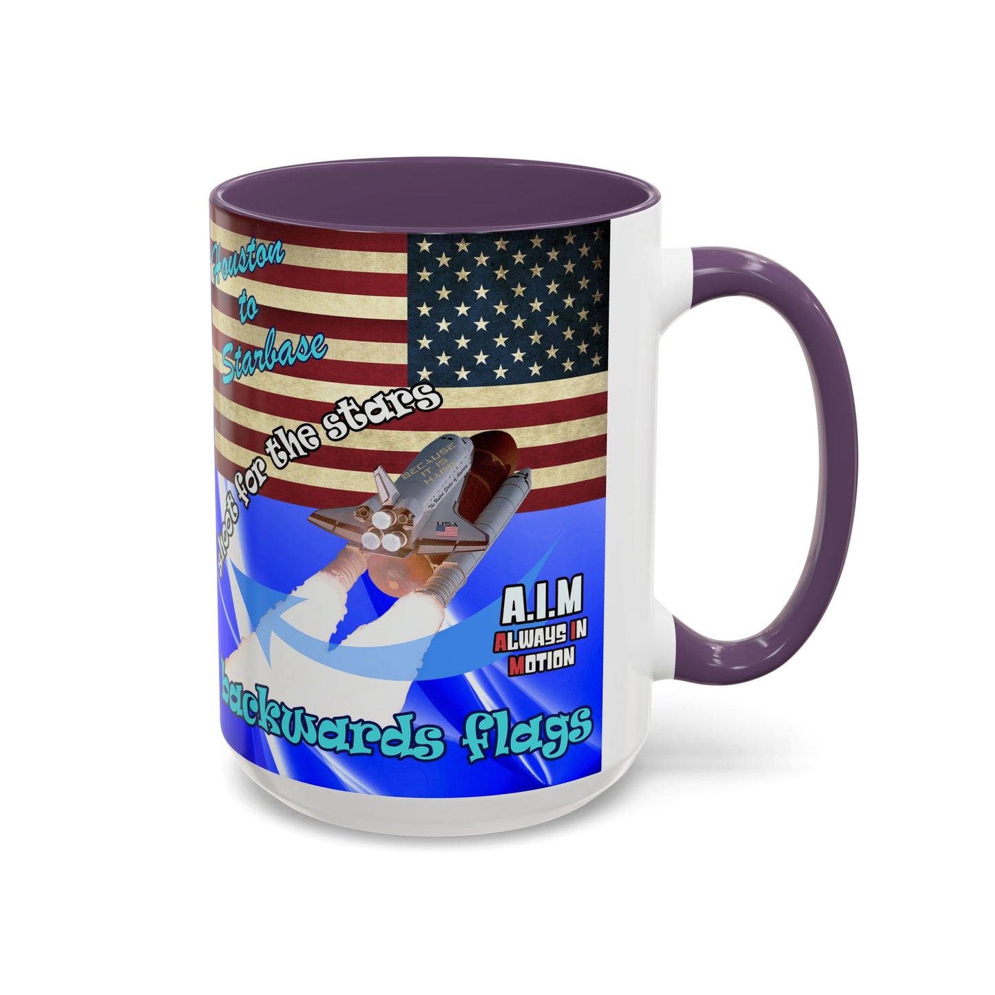 shoot for the stars - Accent Mug (blue-white wave)
