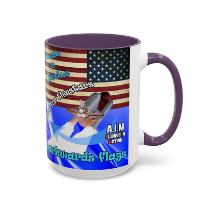 shoot for the stars - Accent Mug (blue-white wave)