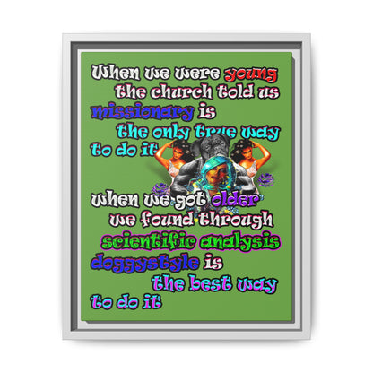 doggystyle - framed canvas art (green)