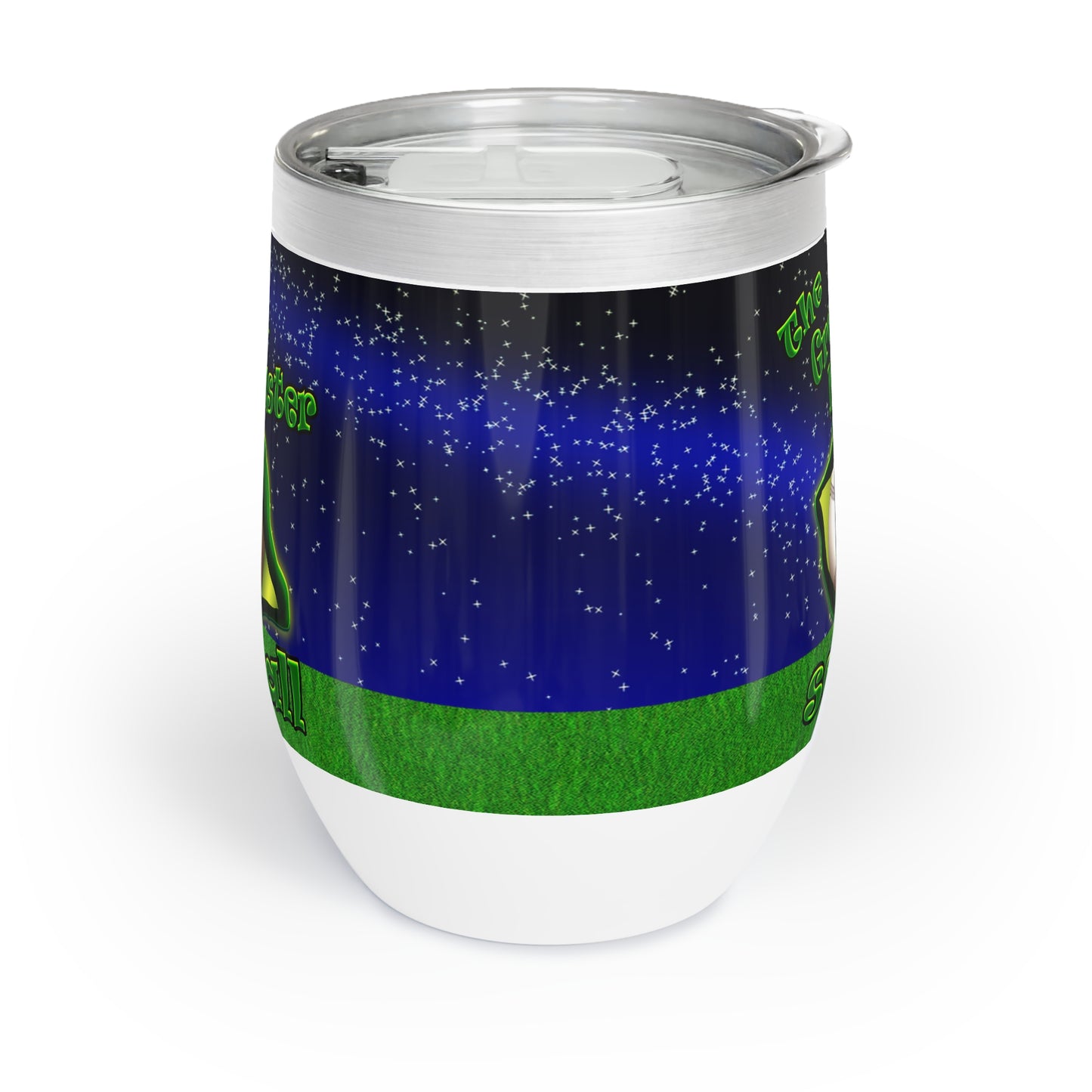 green monster - Chill Wine Tumbler ('snoops' background)