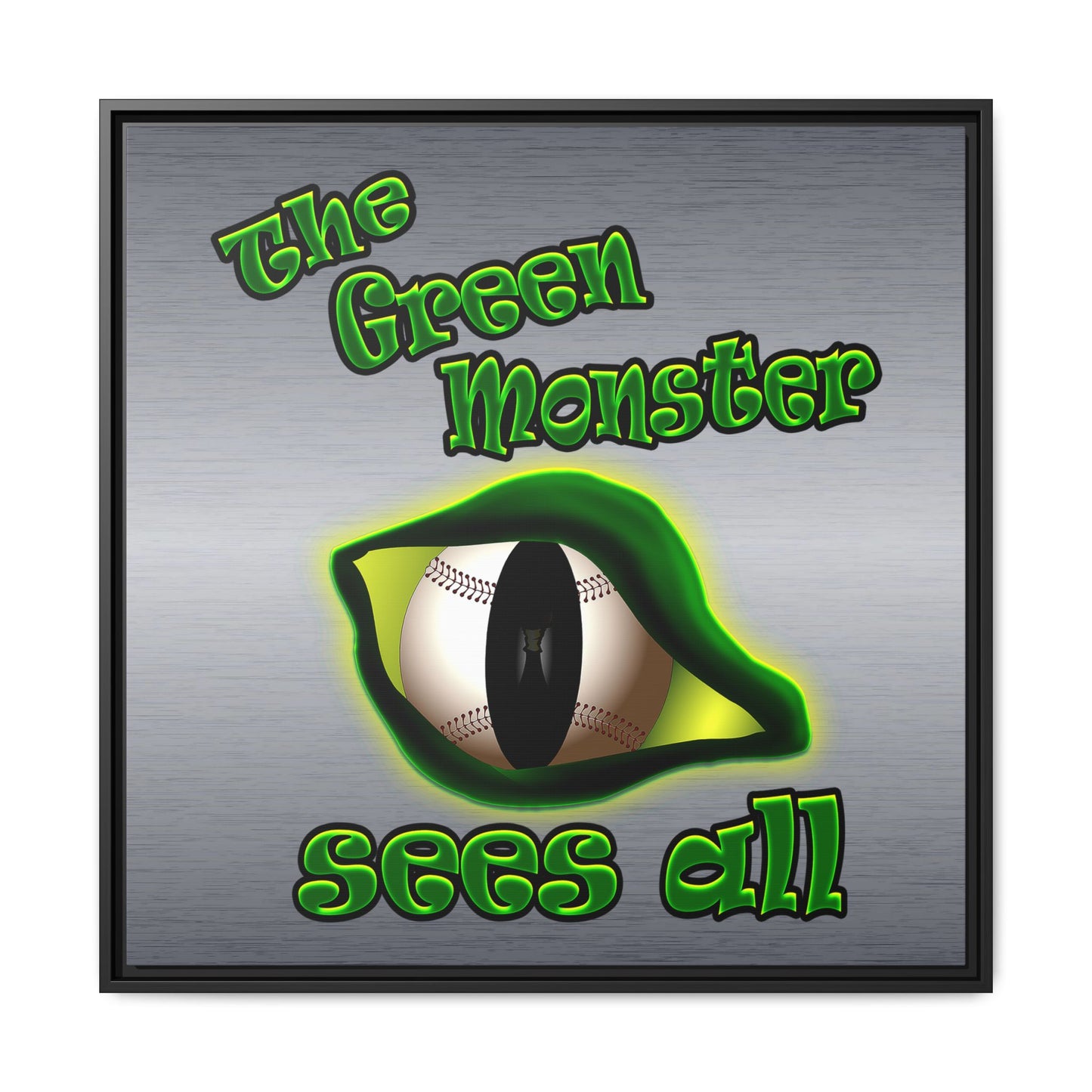 green monster - framed canvas art (brushed nickel)