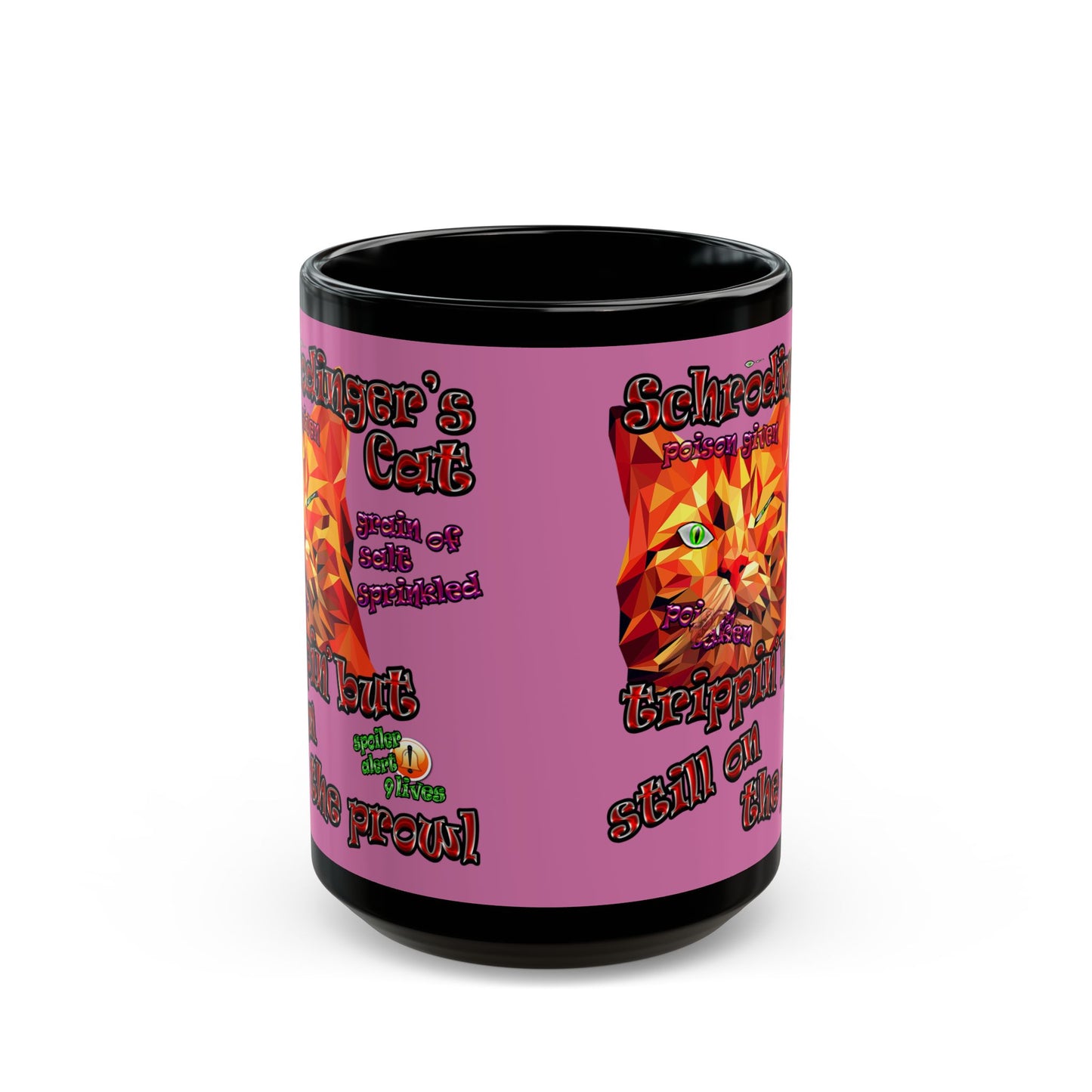 schrodinger's cat - Black Mug (light pink)