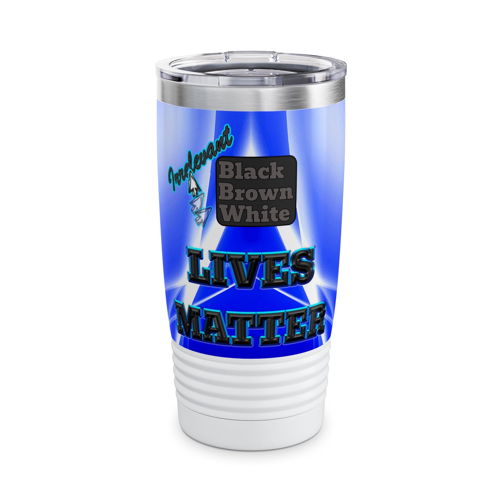 irrelevant - Ringneck Tumbler, 20oz (blue-white wave)