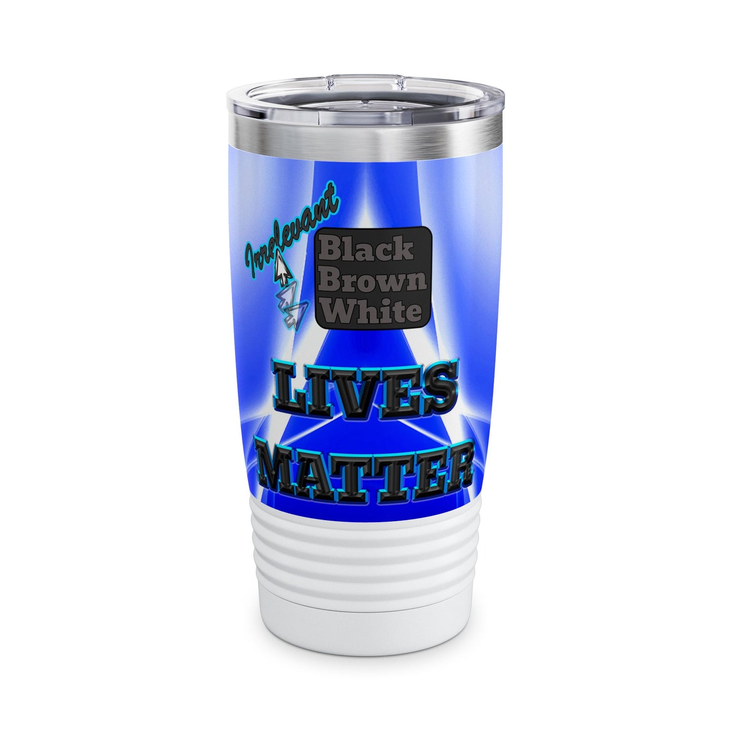 irrelevant - Ringneck Tumbler, 20oz (blue-white wave)