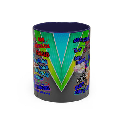 drop the beat - Accent Mug (rainbow split)