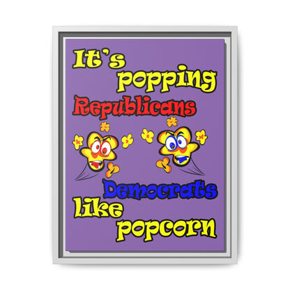 popping like popcorn - framed canvas art (light purple)