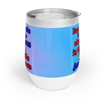 donkeys and elephants - Chill Wine Tumbler (light blue-purple wave)