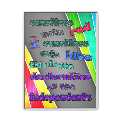 declaration of the independents - framed canvas art (rainbow split)