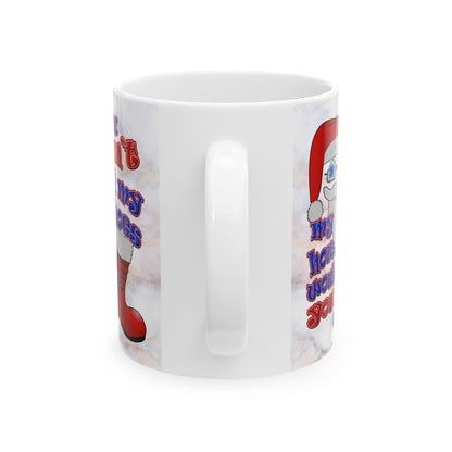 santa's shoes - White Mug (white marble)