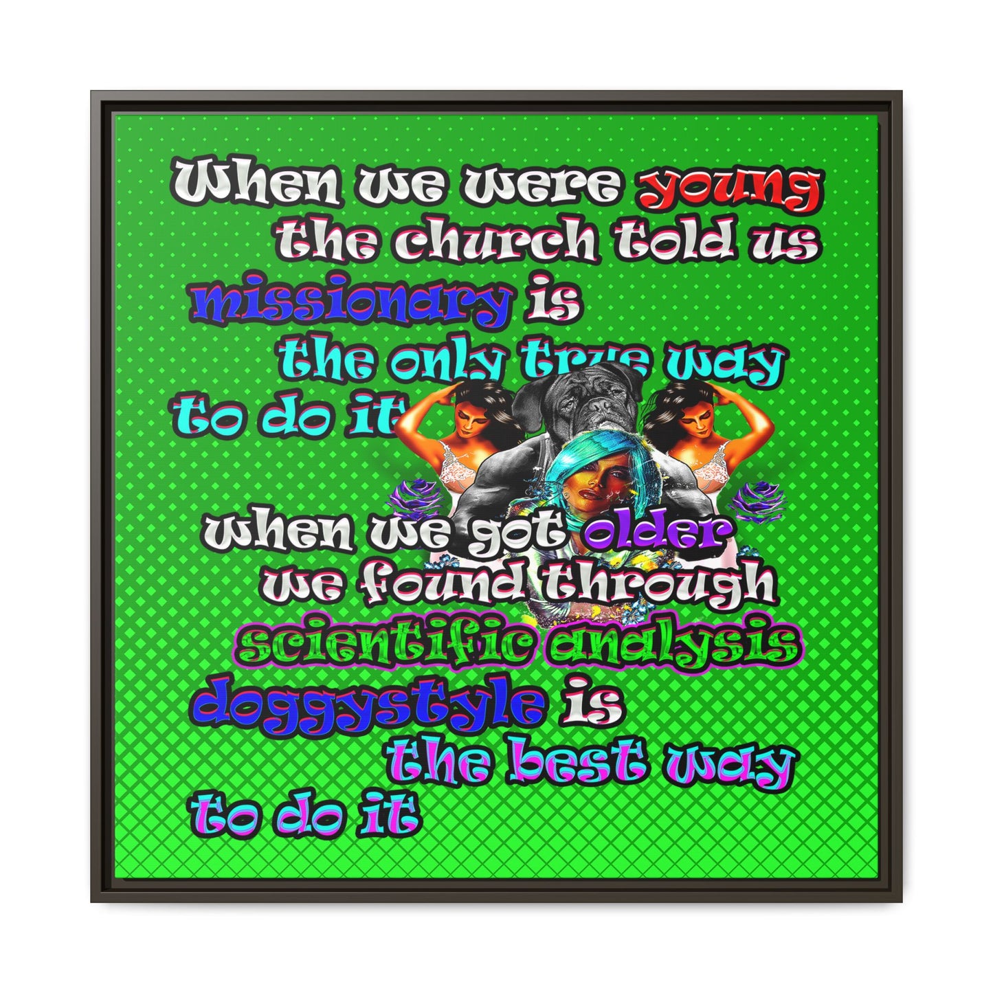 doggystyle - framed canvas art (logo green)