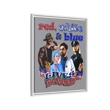 rw&b lives matter - framed canvas art (grey)