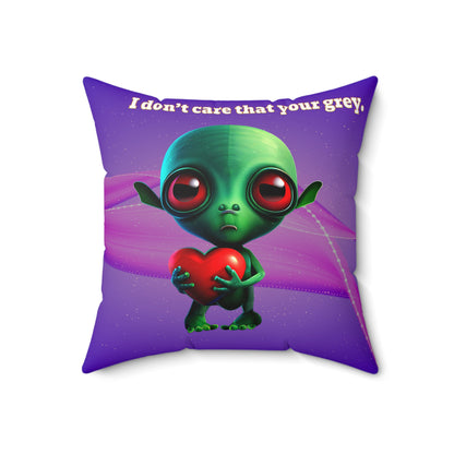 I don't care that your grey - Spun Polyester Square Pillow - (purple-pink wave)
