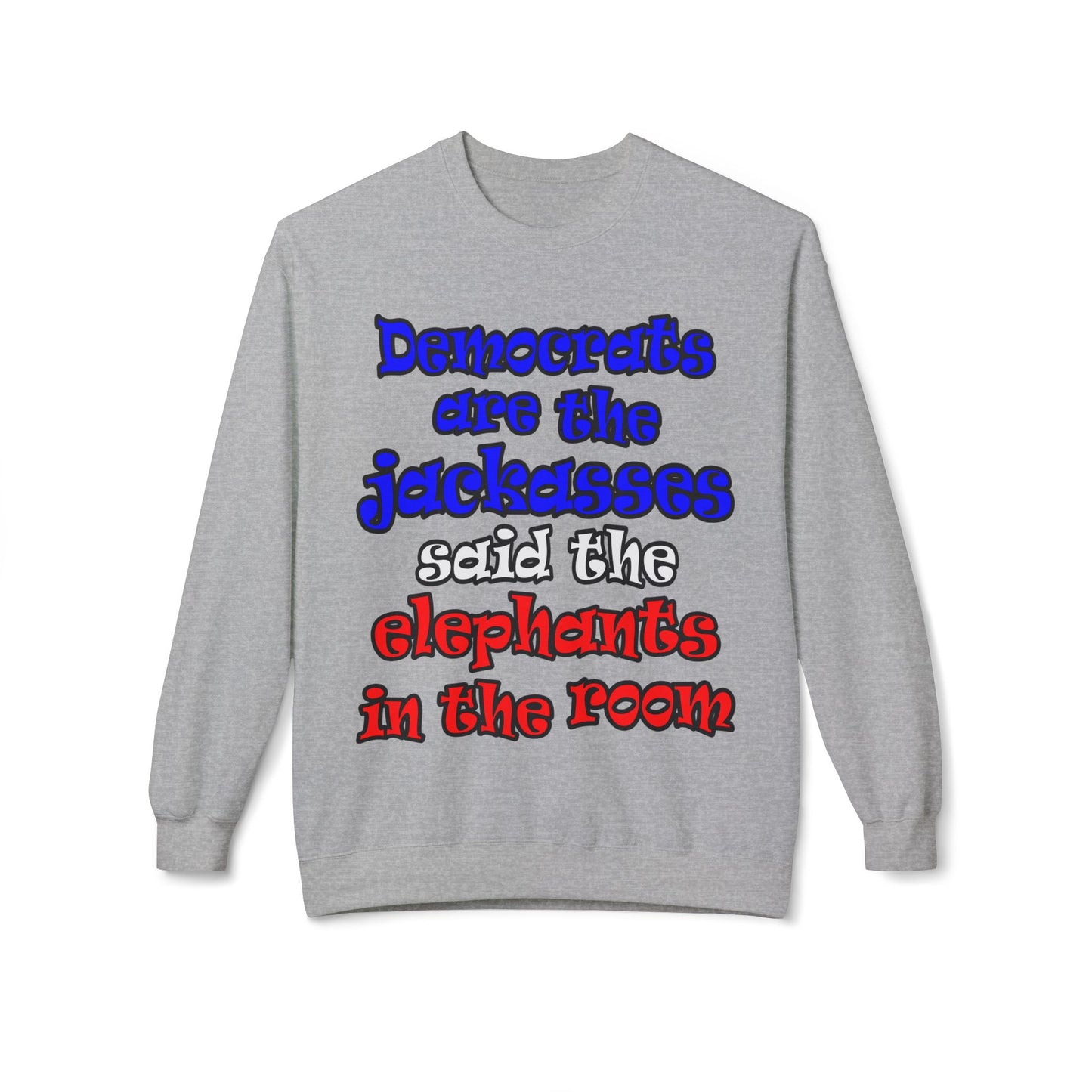 donkeys and elephants - Unisex Midweight Softstyle Fleece Crewneck Sweatshirt