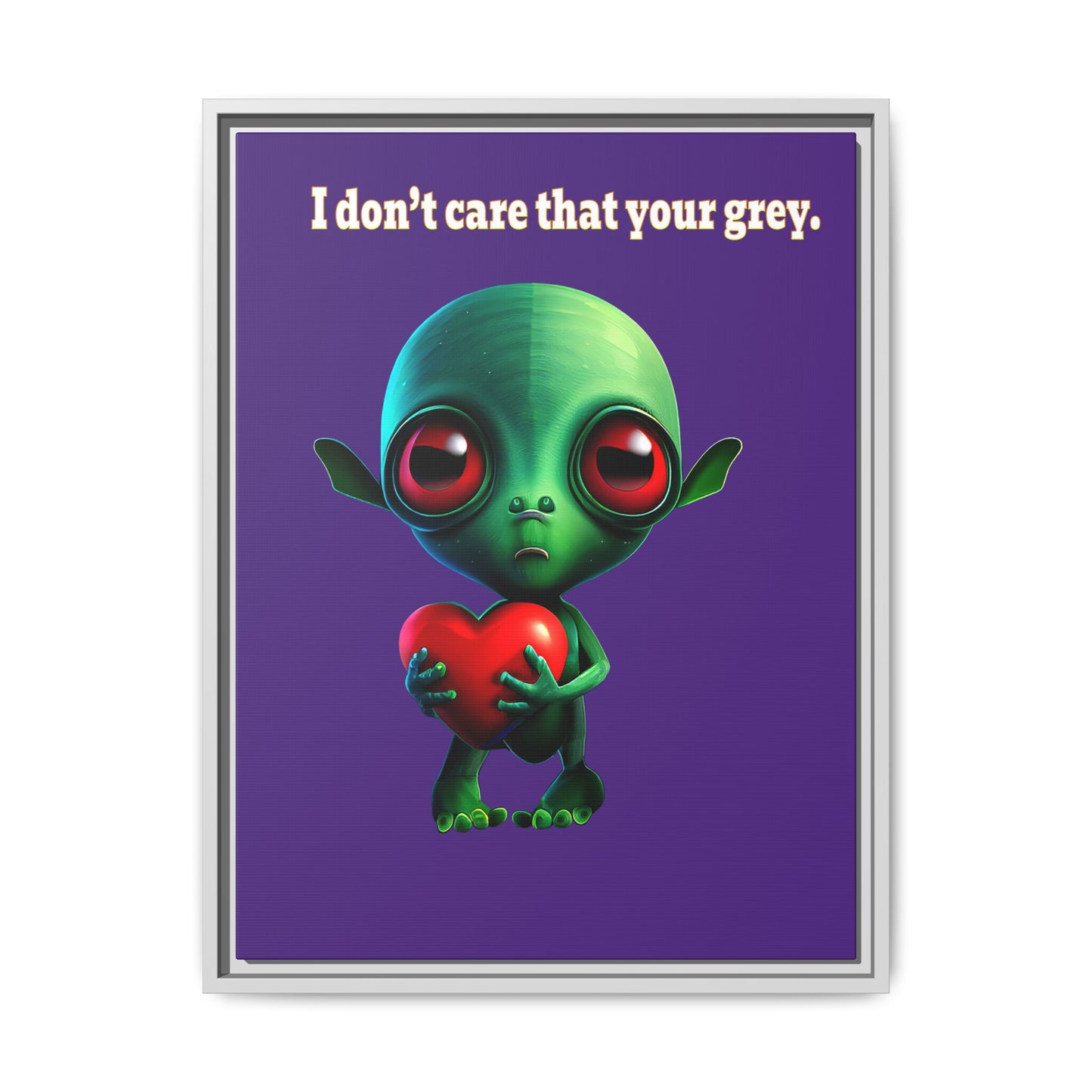I don't care that your grey - framed canvas art (purple)