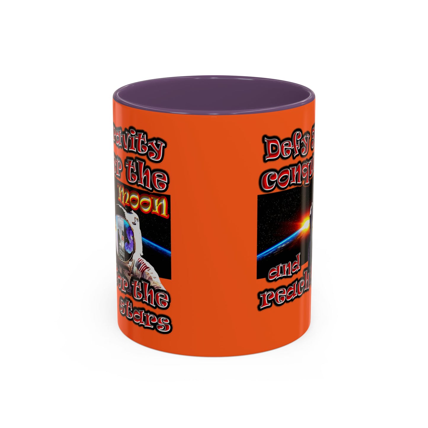 defy conquer reach - Accent Mug (orange)