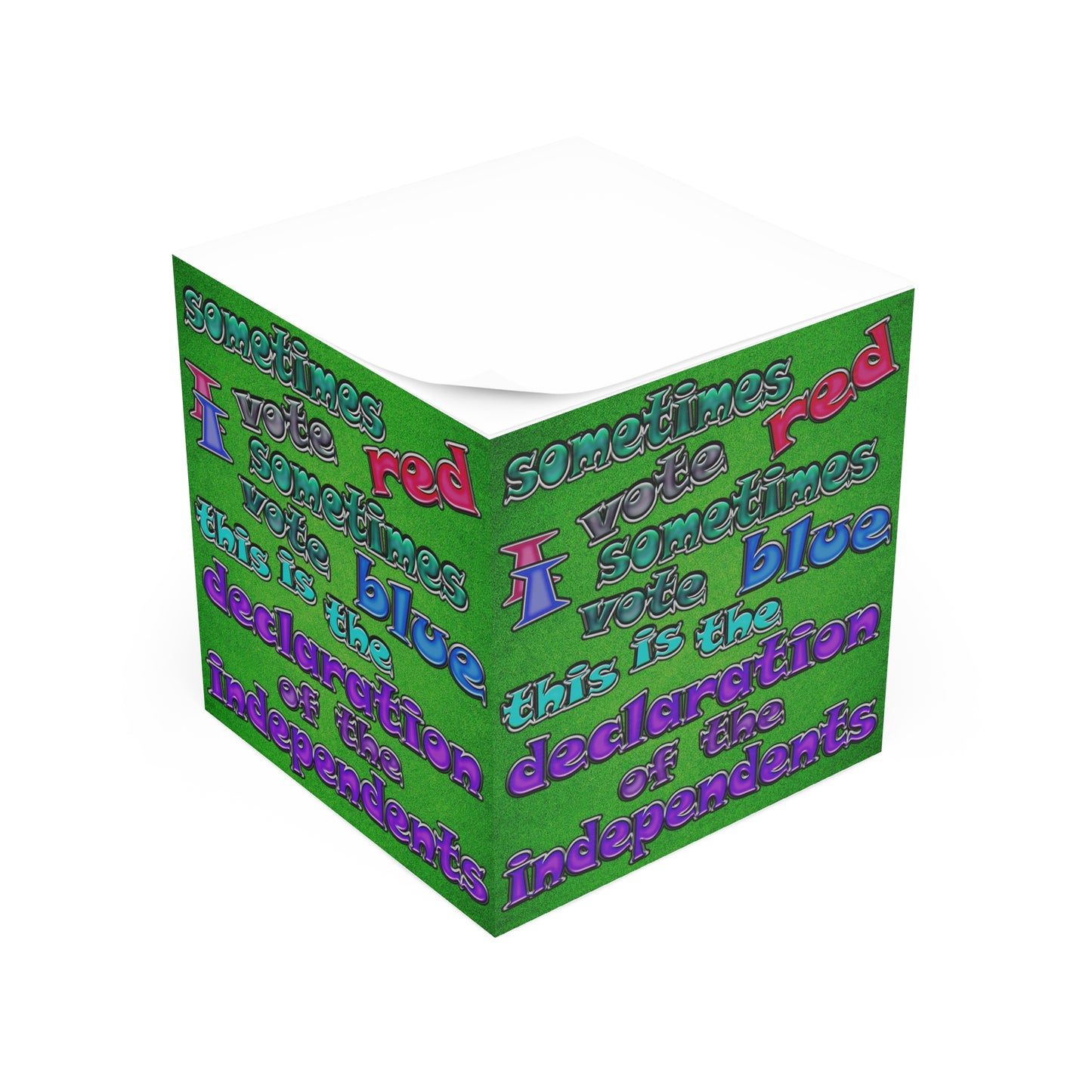 declaration of the independents - note cube (green turf)