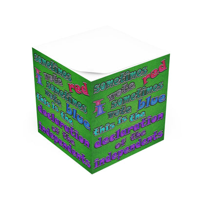 declaration of the independents - note cube (green turf)