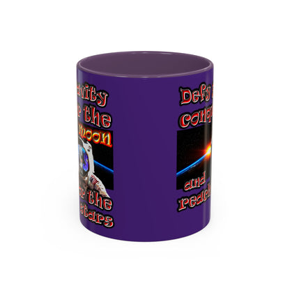 defy conquer reach - Accent Mug (purple)