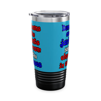 donkeys and elephants - Ringneck Tumbler, 20oz (turquoise)