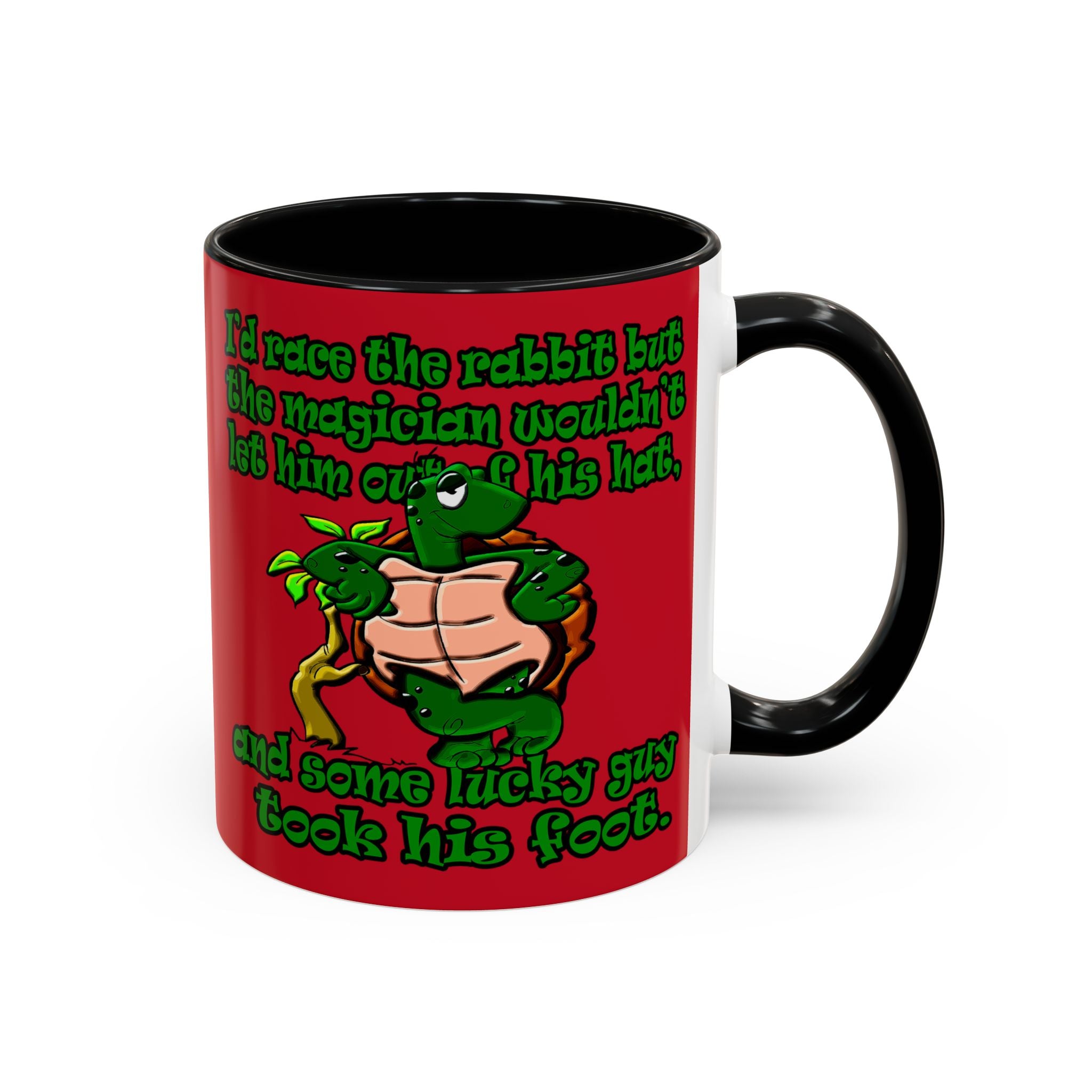 turtle race - Accent Mug (dark red)