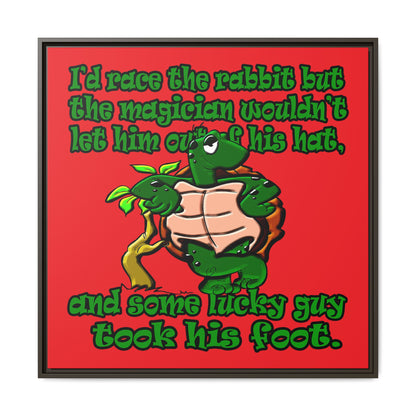 turtle race - framed canvas art (red)